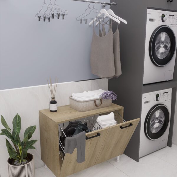 MDF ÇİFT SEPETLİ DOLAP AHŞAP LEFKAS MEŞE DEMİRBAL MOBİLYA