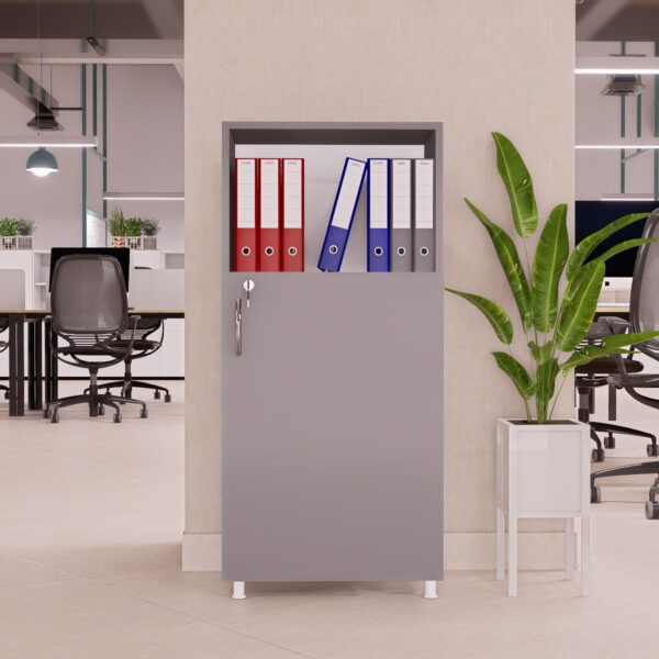 MDF YARIM KİLİTLİ OFİS DOLABI ANTRASİT DEMİRBAL MOBİLYA