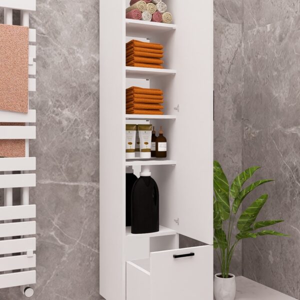 MDF ÇOK AMAÇLI ÇEKMECELİ BOY DOLAP MUTFAK/BANYO BEYAZ DEMİRBAL MOBİLYA