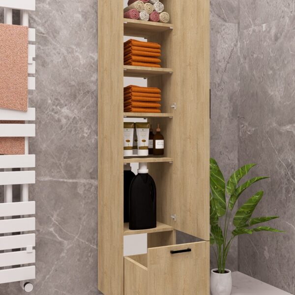 MDF ÇOK AMAÇLI ÇEKMECELİ BOY DOLAP MUTFAK/BANYO AHŞAP LEFKAS MEŞE DEMİRBAL MOBİLYA