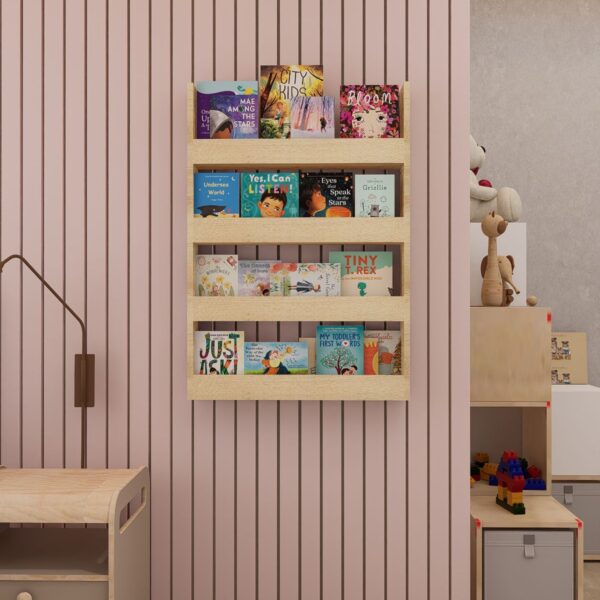 MDF ÇOCUK ODASI KİTAPLIK DÜZENLEYİCİ RAF AHŞAP LEFKAS MEŞE DEMİRBAL MOBİLYA