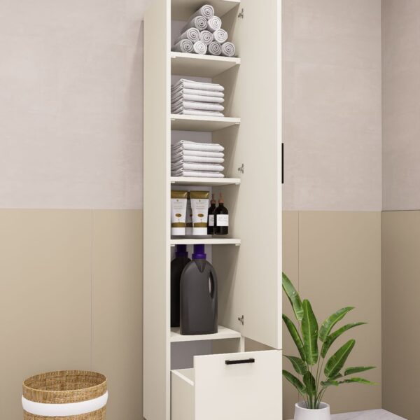 MDF ÇOK AMAÇLI ÇEKMECELİ BOY DOLAP MUTFAK/BANYO AYTAŞI KREM DEMİRBAL MOBİLYA